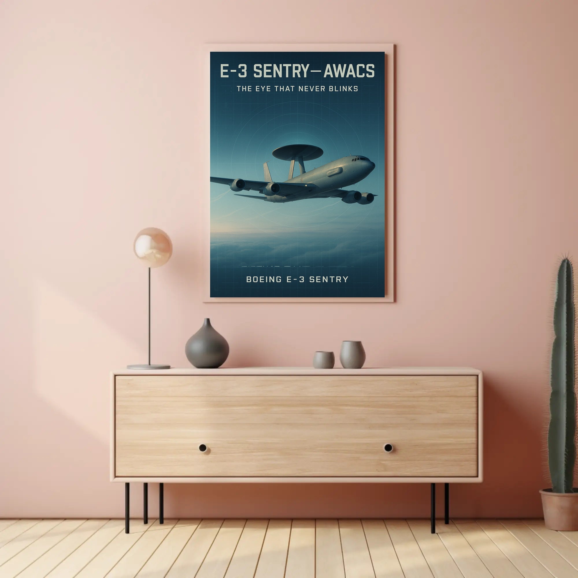 E-3 Sentry AWACS Military Aircraft Vintage Poster