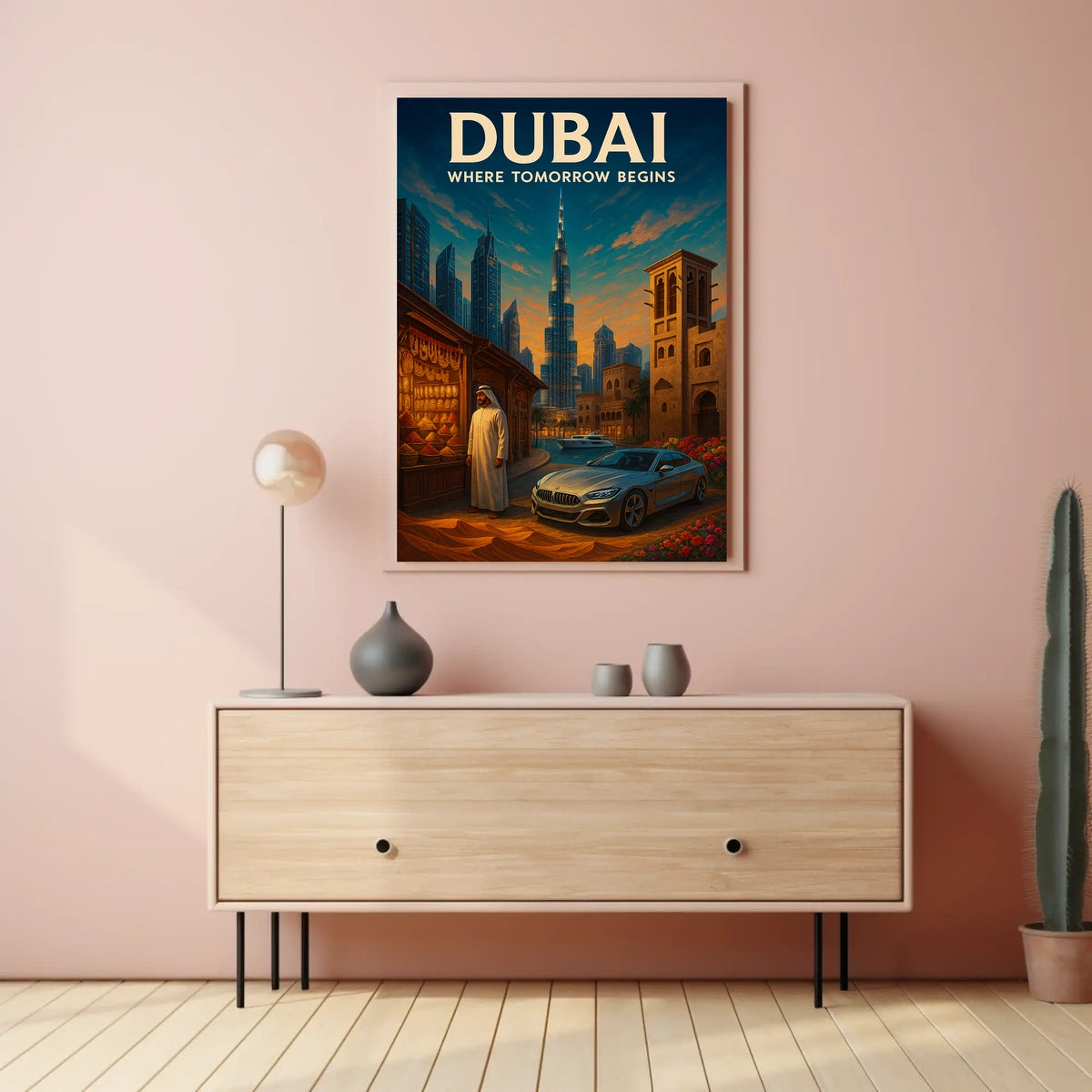 Dubai Cityscape Poster Where Tomorrow Begins For Dreamers