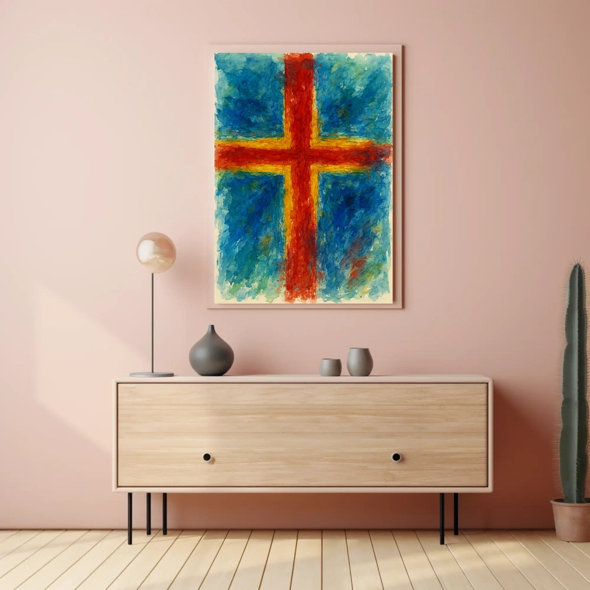 Vibrant Cross Abstract Abstract Poster