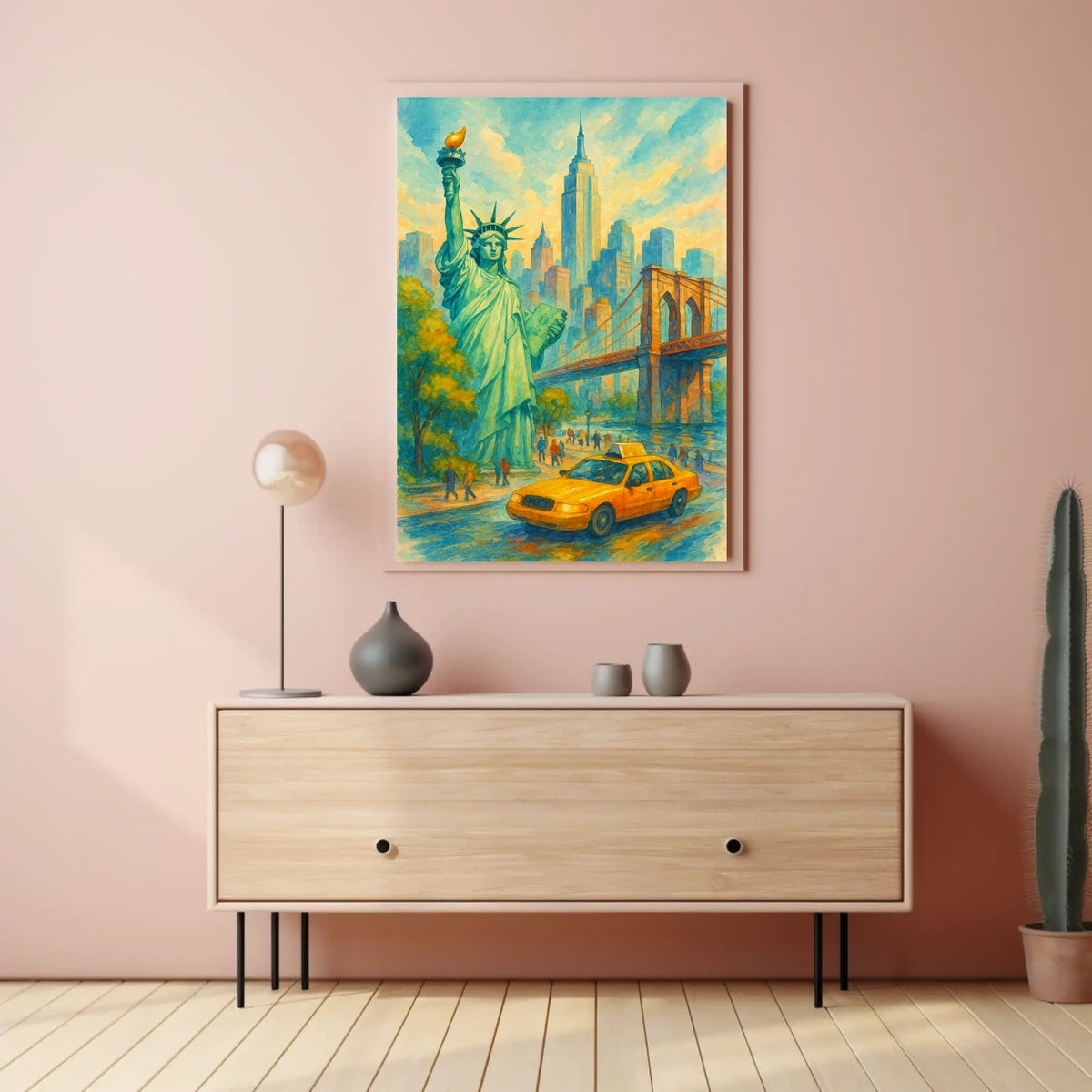 New York City Architectural Skyline Poster Modern Wall Art