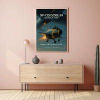 Stylized McDonnell XF-85 Goblin Experimental Jet Military Poster