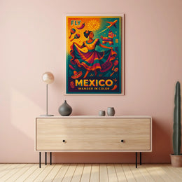 Fly to Mexico Wander in Color Poster