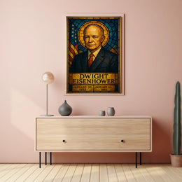 Stained Glass Presidential Portrait Patriotic Historical or Presidential Poster