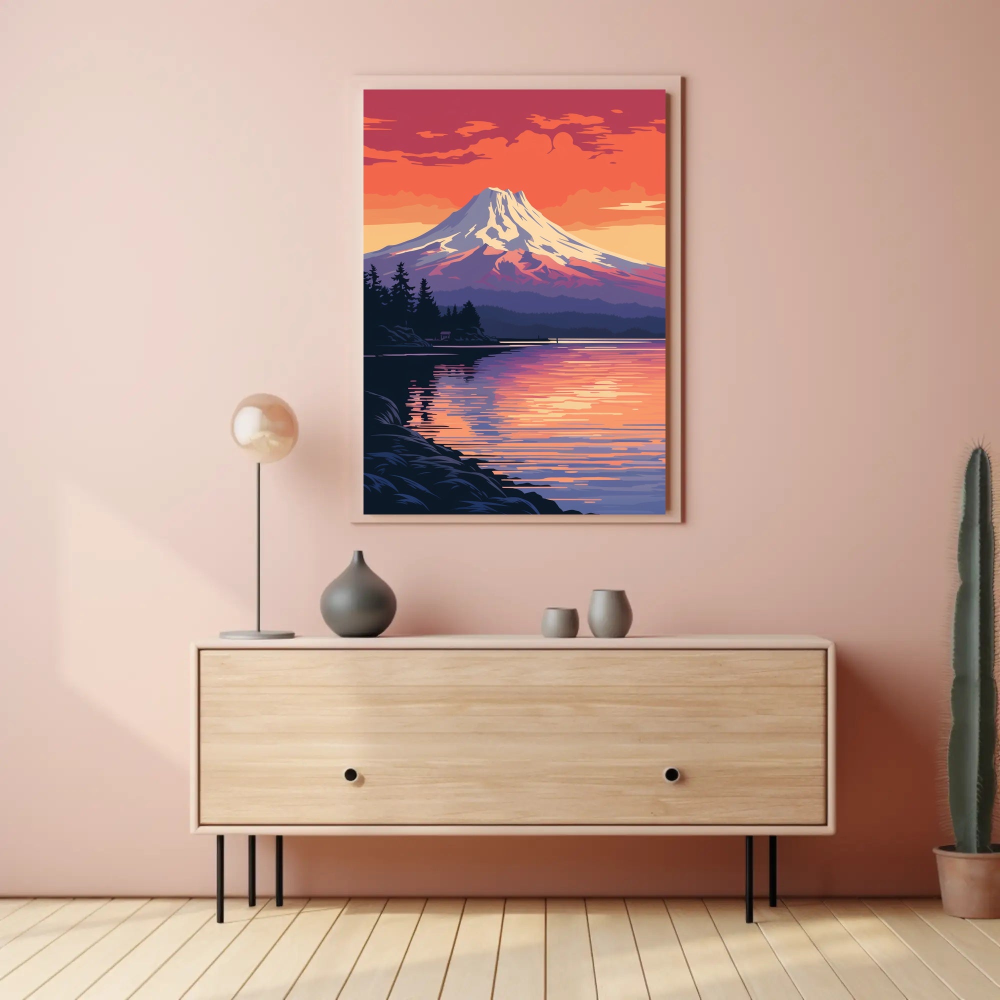 Tranquil Mountain Sunset Poster PosterGoat