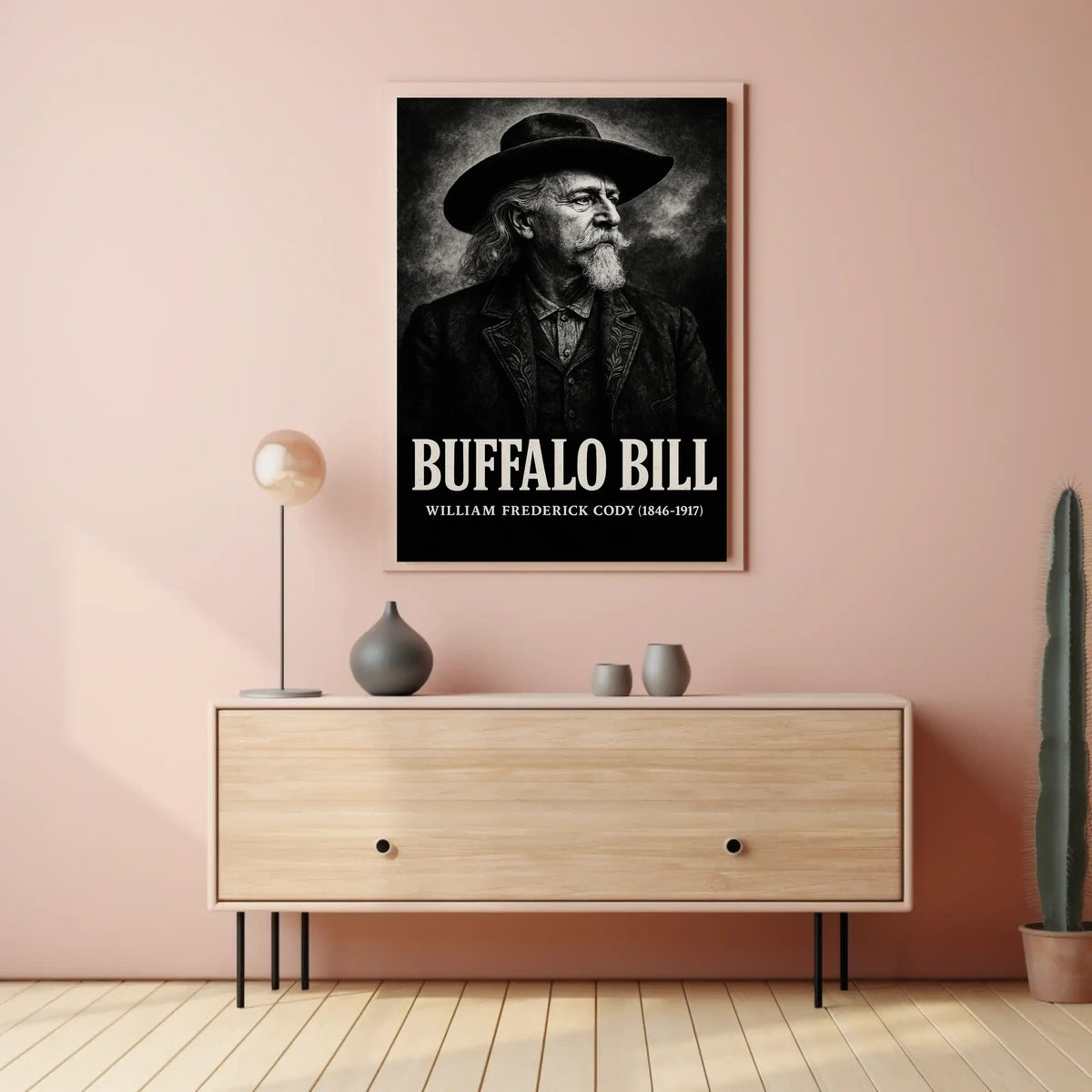 Buffalo Bill Illustrated Art Print Cultural or Heritage Poster