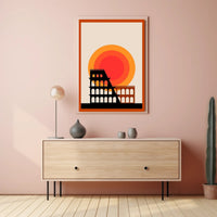 Modern Coliseum Silhouette Poster PosterGoat