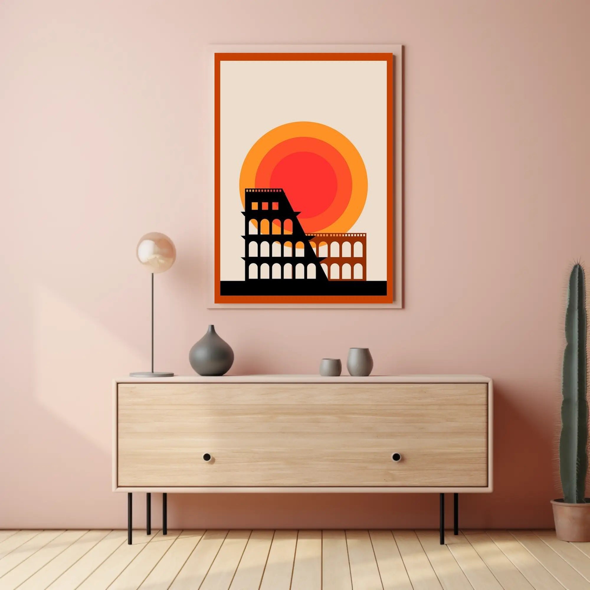 Modern Coliseum Silhouette Poster PosterGoat