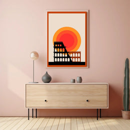 Modern Coliseum Silhouette Poster PosterGoat