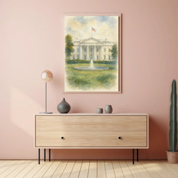 The White House in Watercolor Poster