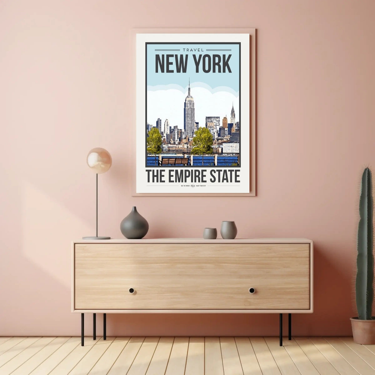 Empire State Building New York City Poster Vintage Travel