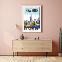 Empire State Building New York City Poster Vintage Travel