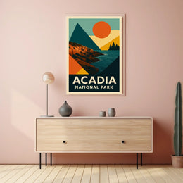 Acadia National Park Scenic Vintage Landscape Travel Decor Living Room Office Poster
