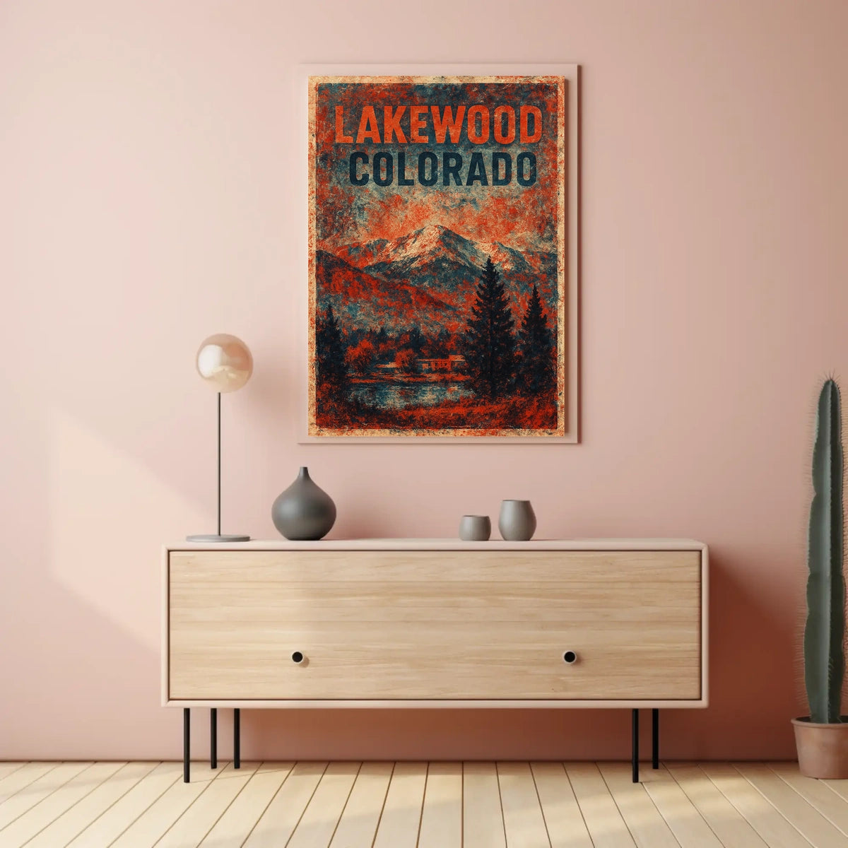 Lakewood Colorado Vintage Travel Art Deco Nostalgic Explorer Collector Home Decor Poster
