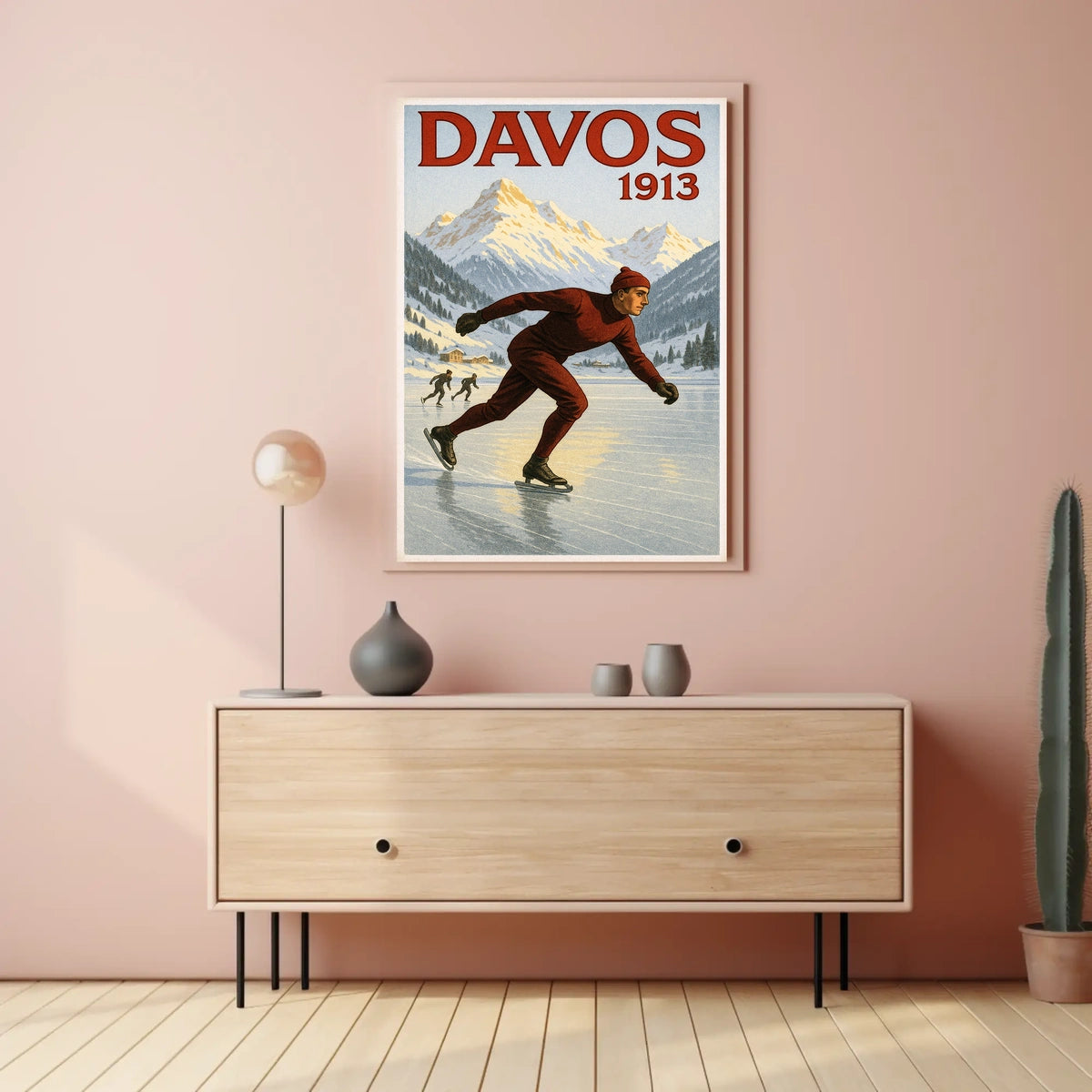 Davos 1913 Ice Skating Poster