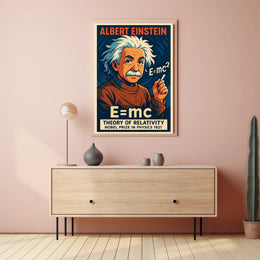 Albert Einstein Relativity Theory Vintage Poster