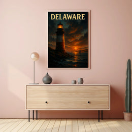 Delaware Lighthouse At Sunset Poster