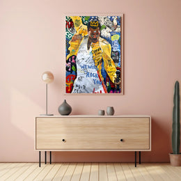 Iconic Rock Star in Motion Pop Culture Poster