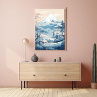 Serene Japanese Landscape Inspired Artistic Poster