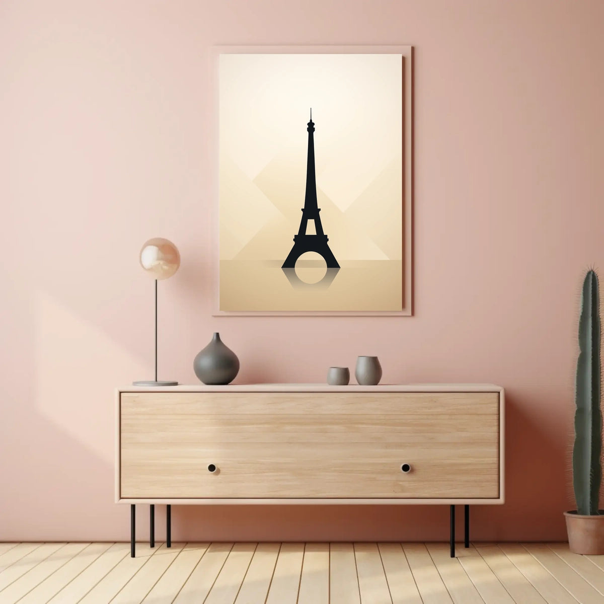 Eiffel Tower Silhouette Minimalist Paris Travel Art Poster