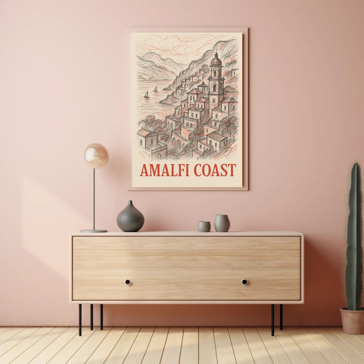 Amalfi Coast Poster Wall Art 18x24 Coastal Decor Coastal View