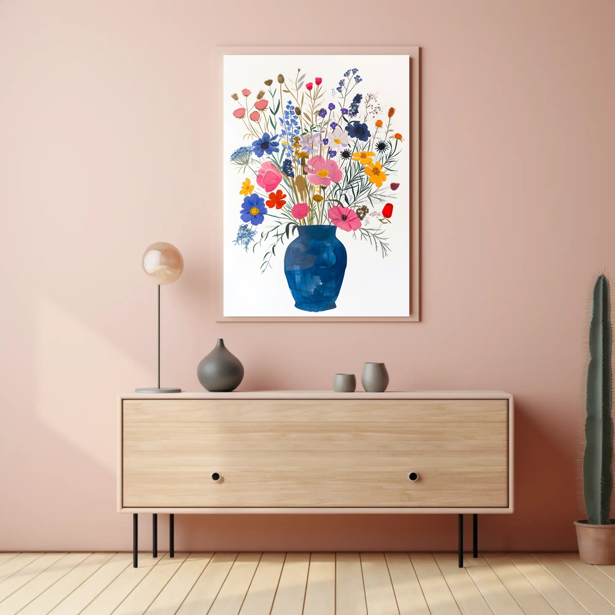 Vibrant Floral Still-Life Illustration Abstract or Artistic Poster PosterGoat