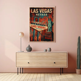 Las Vegas Vintage Travel Art Deco Collector Poster