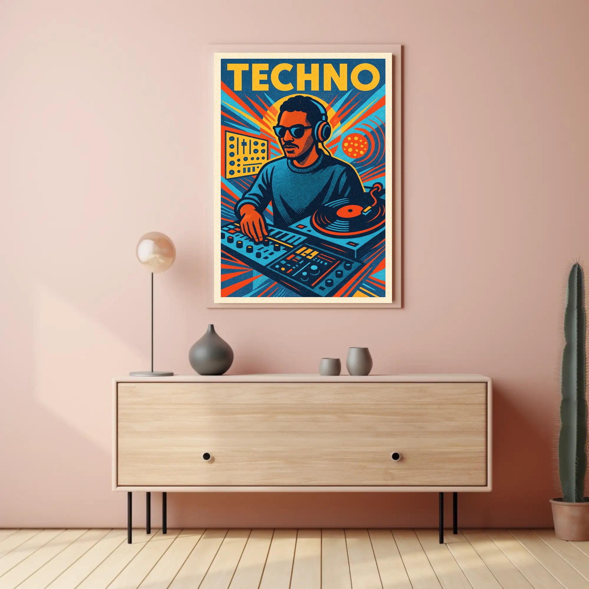 Techno Vibes Poster PosterGoat