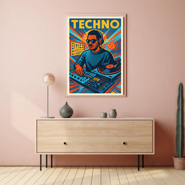 Techno Vibes Poster PosterGoat