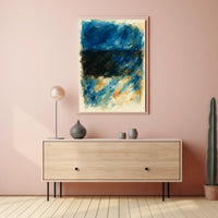 Abstract Blue And Black Composition Poster