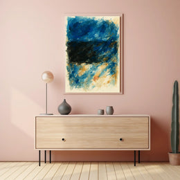 Abstract Blue And Black Composition Poster