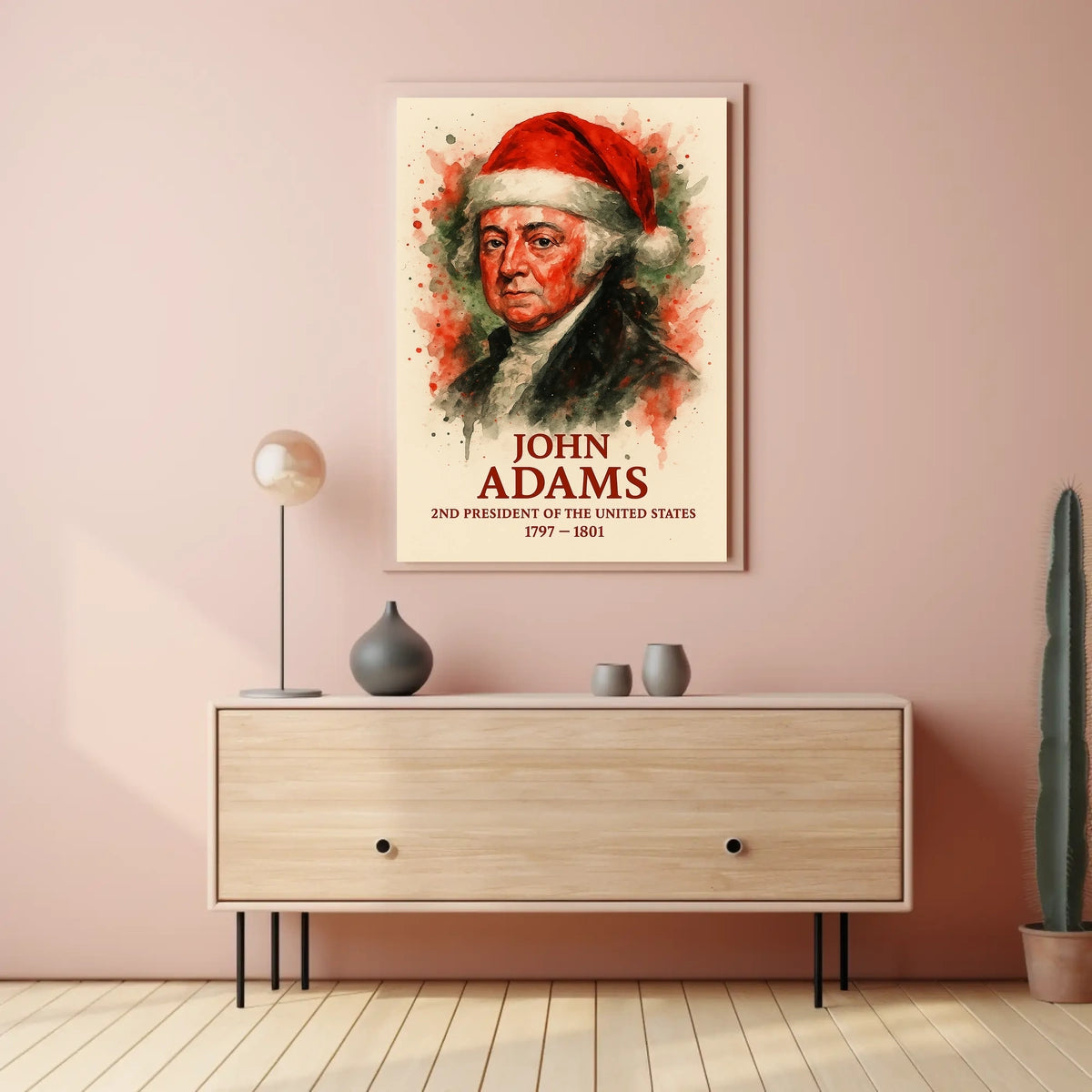 John Adams Watercolor Art Print, Historical or Presidential Poster