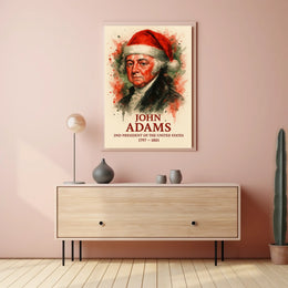 John Adams Watercolor Art Print, Historical or Presidential Poster