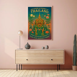 Thailand Cultural Heritage Vintage Travel Poster