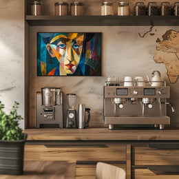Cubist Modernist Human Face Abstract Art Poster