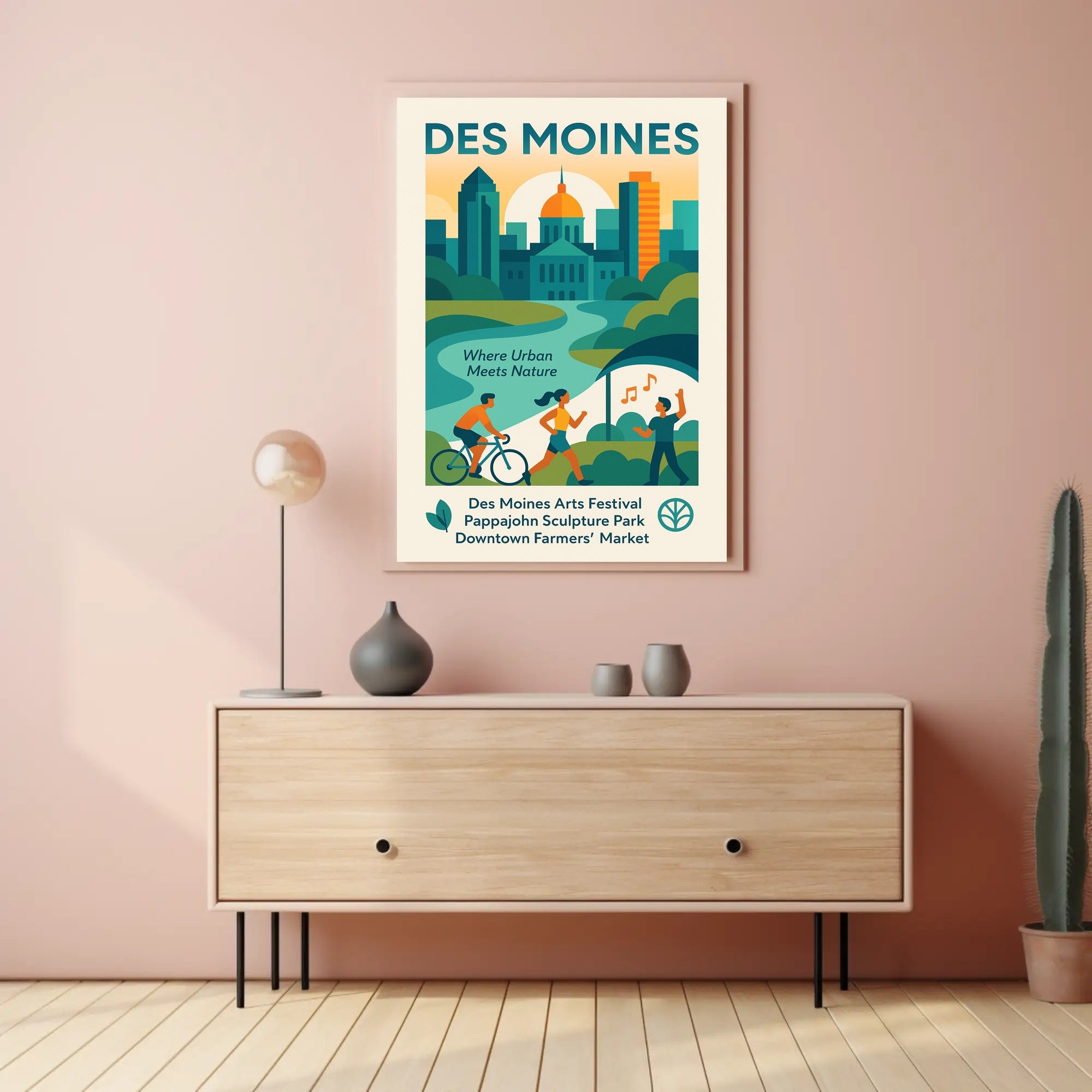 Des Moines Where Urban Meets Nature Poster