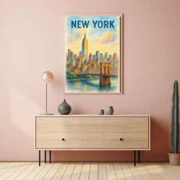 New York Water Color Poster