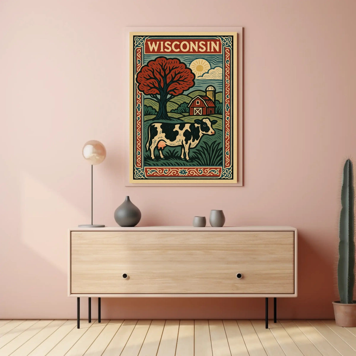 Wisconsin Countryside Vintage Rustic Cozy Poster