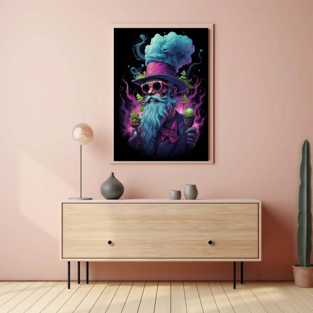 Whimsical Surreal Chef with Vibrant Imagery - Abstract Poster