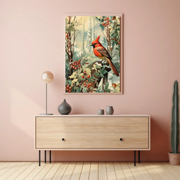 Cardinal In Winter Wonderland Poster