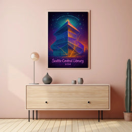 Seattle Central Library Beacon of Knowledge Poster