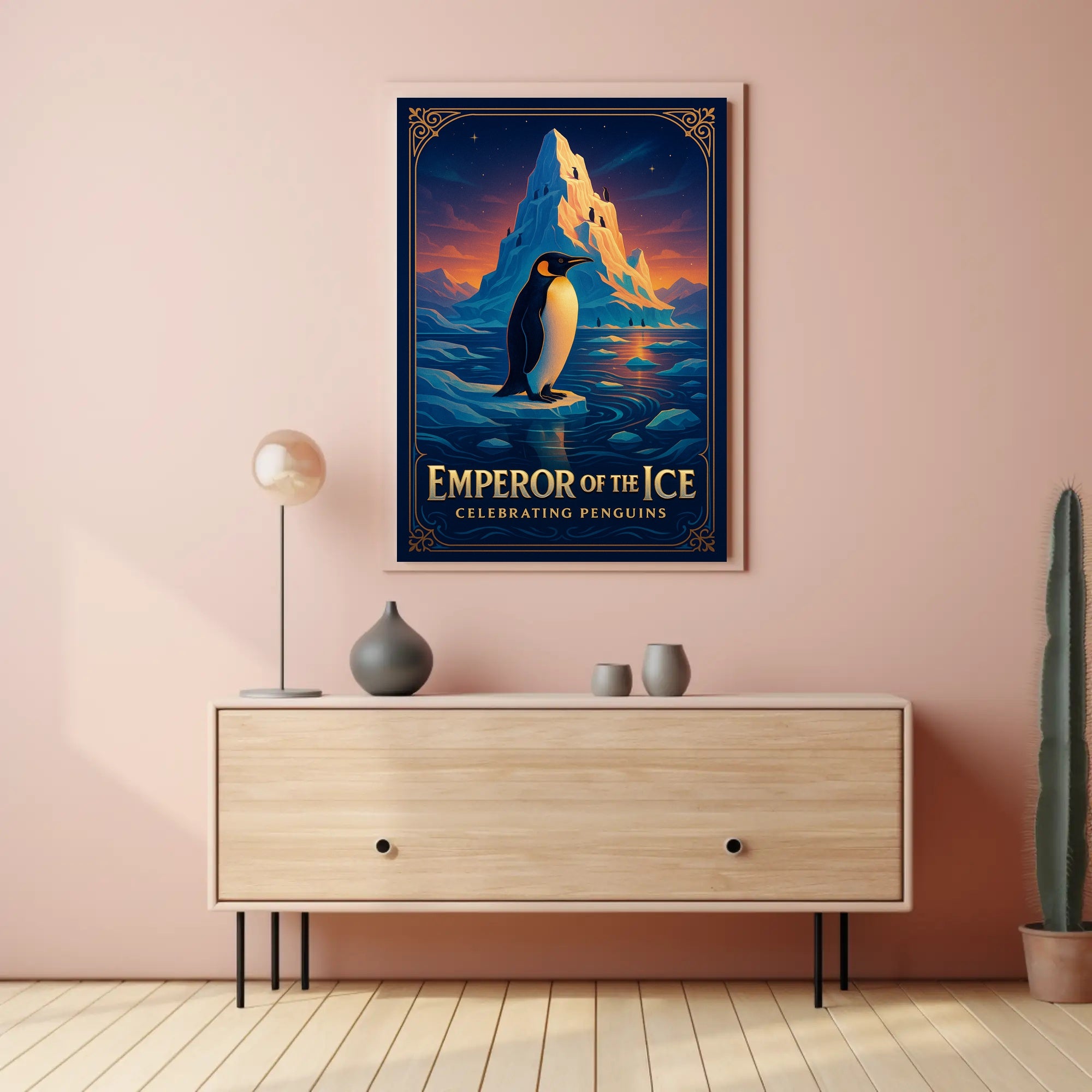 Emperor Penguin Poster Vintage Antarctic Wall Art
