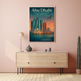 Abu Dhabi Skyline Modernity and Tradition Travel Poster