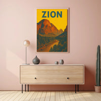 Zion National Park Vintage Travel Poster Print