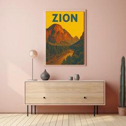 Zion National Park Vintage Travel Poster Print