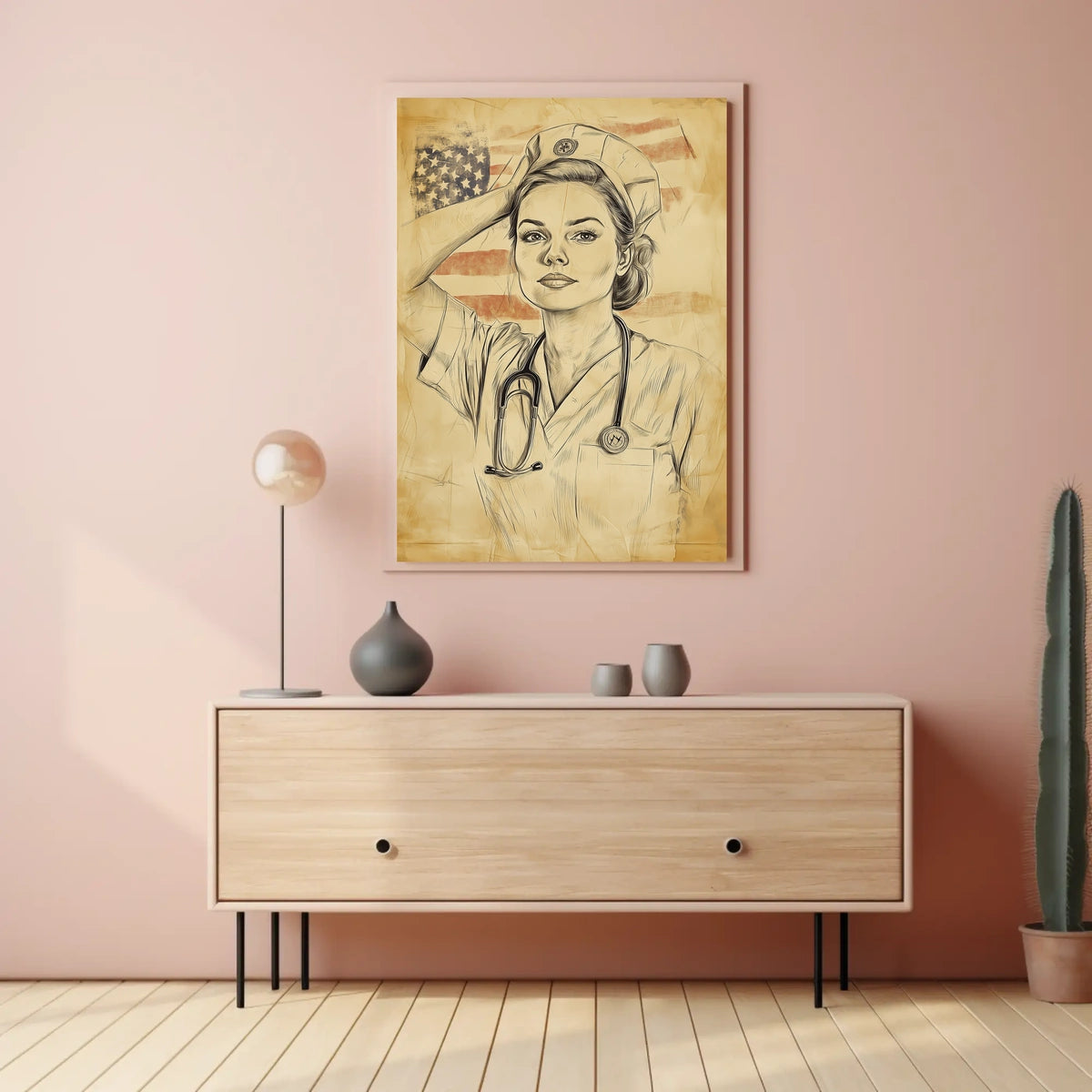 sketch of a nurse Poster