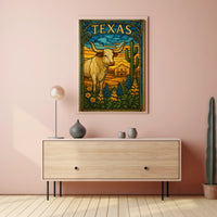 Texas Stained Glass Art Poster