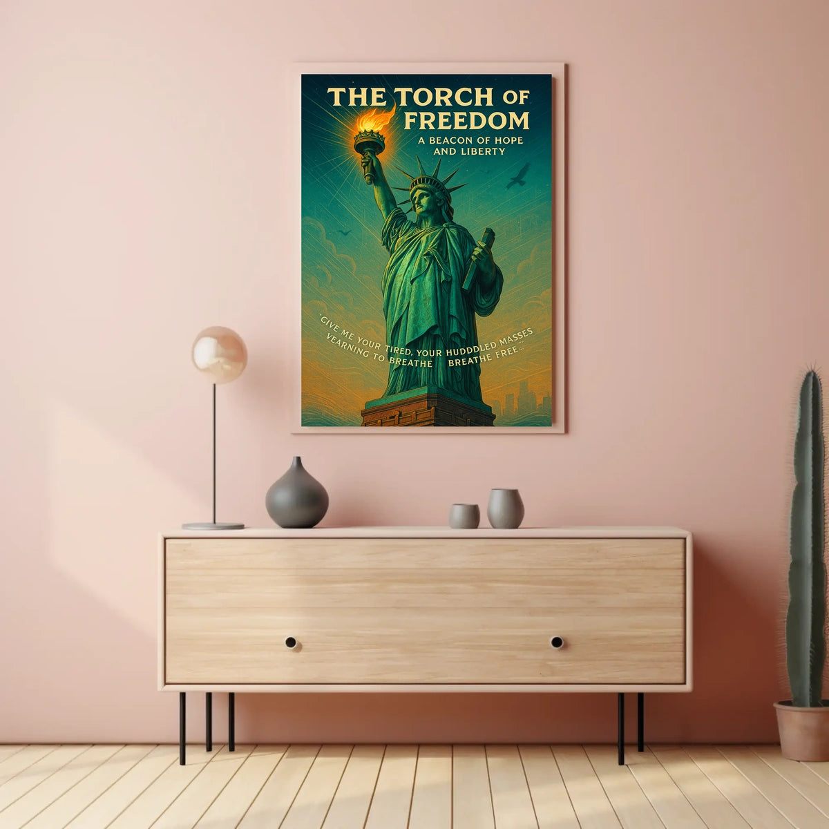 Statue of Liberty Vintage Patriotic Travel Poster