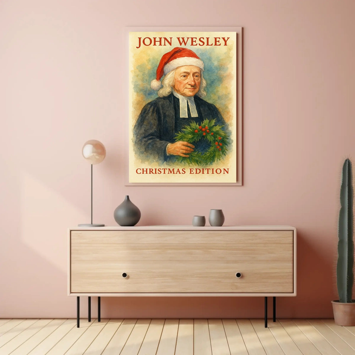 Stylized Christmas Historical Figure Portrait - Artistic Poster