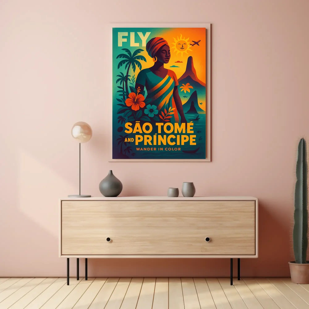 São Tomé and Príncipe Travel Poster Vibrant Island Escape PosterGoat