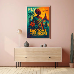 São Tomé and Príncipe Travel Poster Vibrant Island Escape PosterGoat